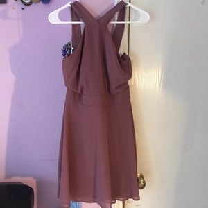 Nude pink skater dress